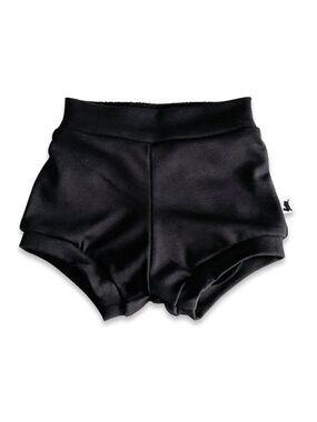 Little & Lively High Waisted Shorties -Kids Black Bamboo Shorts